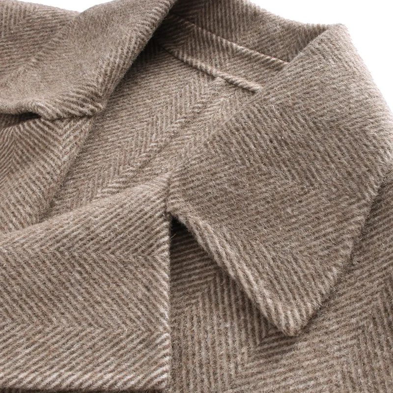 Новое двухстороннее шерстяное пальто albaka ветровка мужское двубортное средней