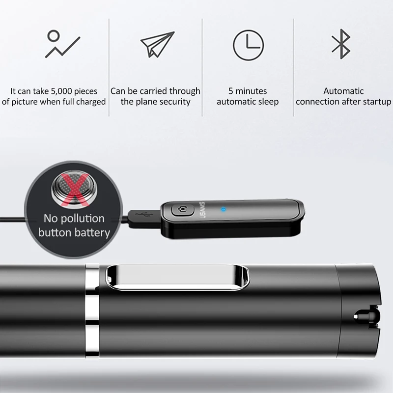 Новая Bluetooth селфи-палка, скрытый Штатив для телефона, палка для селфи, дистанционный цикл зарядки, селфи в сложенном виде, длина 19 мм