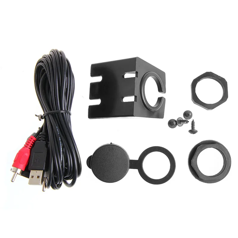 

Car Dashboard Flush Mount USB Port 3.5mm To USB Male + 2 RCA Plug Cable 34YC