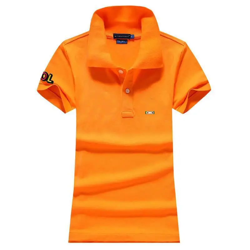 Высококачественные летние женские рубашки-поло из 100% хлопка повседневные с