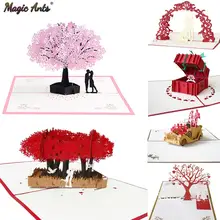 Love 3D Pop UP Cards Valentines Day Gift Postcard with Envelope Stickers Wedding Invitation Greeting Cards Anniversary for Her