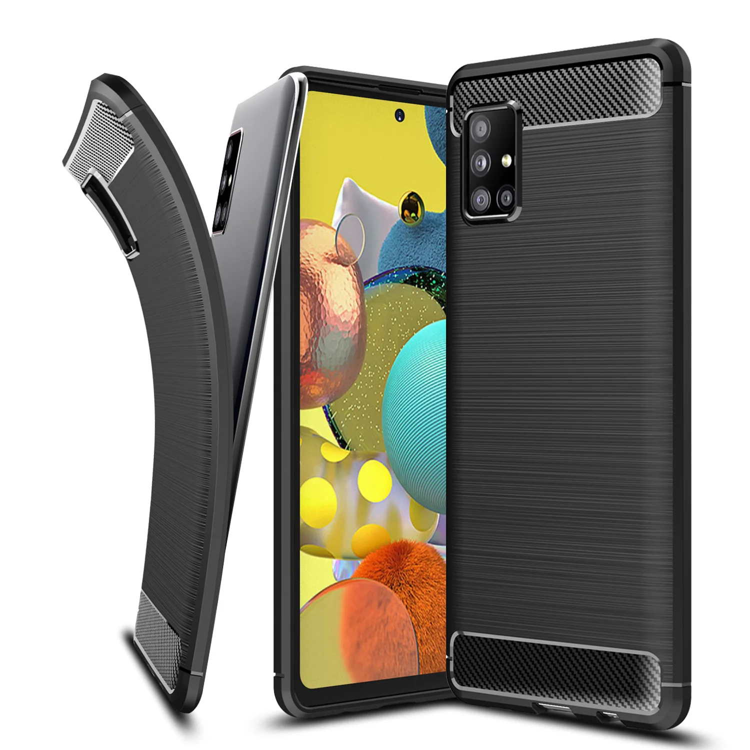 Чехол для Samsung Galaxy A51 5G из углеродного волокна