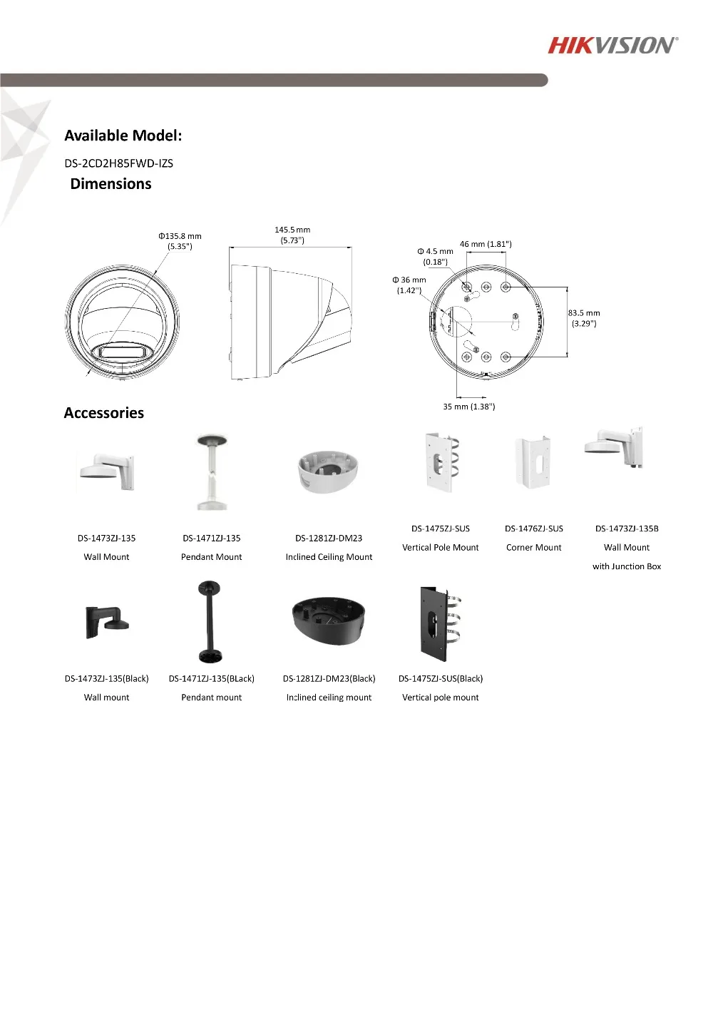 Hikvision DS-2CD2H85FWD-IZS, 8 Мп, вариокальная камера безопасности, H.265, револьверная камера видеонаблюдения, IP POE камера, 2,8-12 мм, распознавание лица