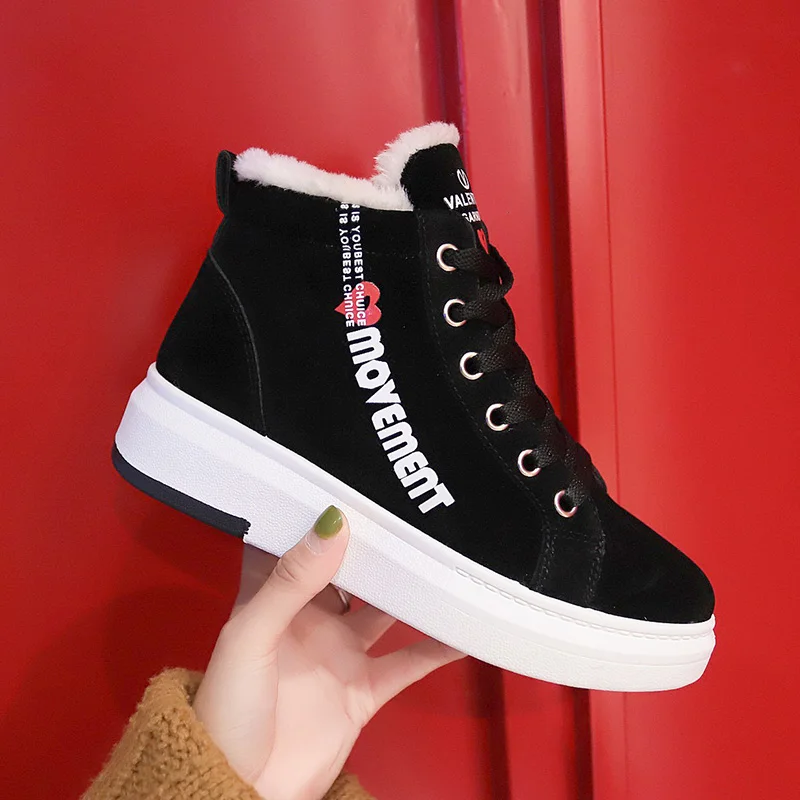 

Women Winter Snow Boots 2021 New Fashion Style High-top Shoes Casual Woman Warm Ankle Boots Plush Winter Sneakers