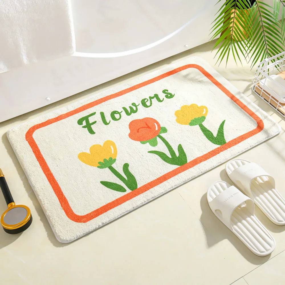 

Cartoon Carpet Entrance Plush Warm Rectangle Carpet Water absorption Non-slip Cute Cloud Rainbow Mat Rug Bedroom BathRoom Mats