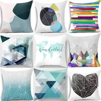 blue geometric stripe pattern nordic pillowcase cushion decorative pillows case cheap throw pillows stripe cover 4545cm