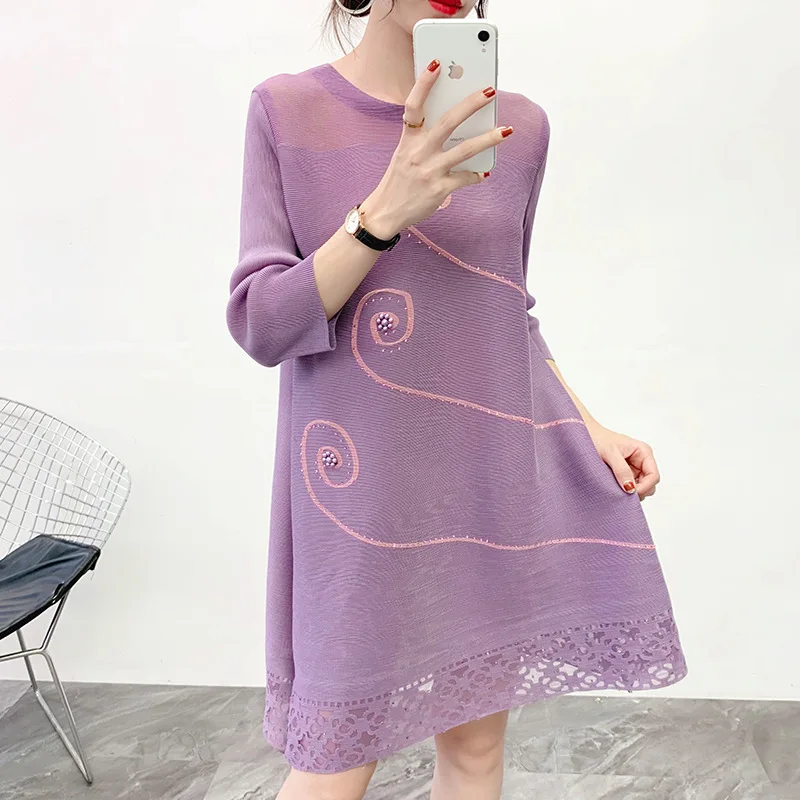 LANMREM/Новинка 2020 года сезон весна лето плиссированное платье для женщин высокого