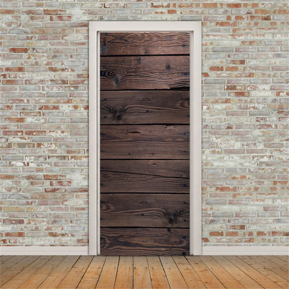 Настенная 3D наклейка на дверь библиотека спальня гостиная деревянные