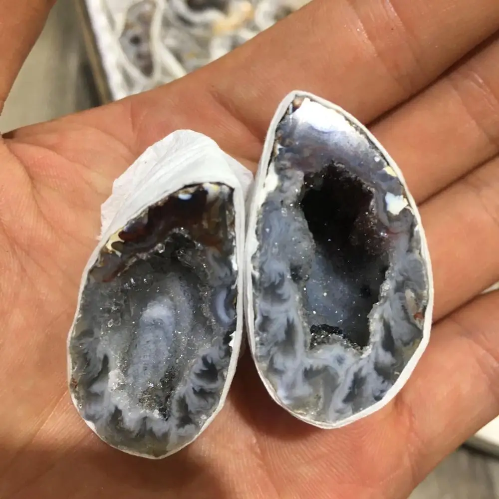 Natural rough Small Agate Quartz Geodes For Gifts 2pcs | Дом и сад