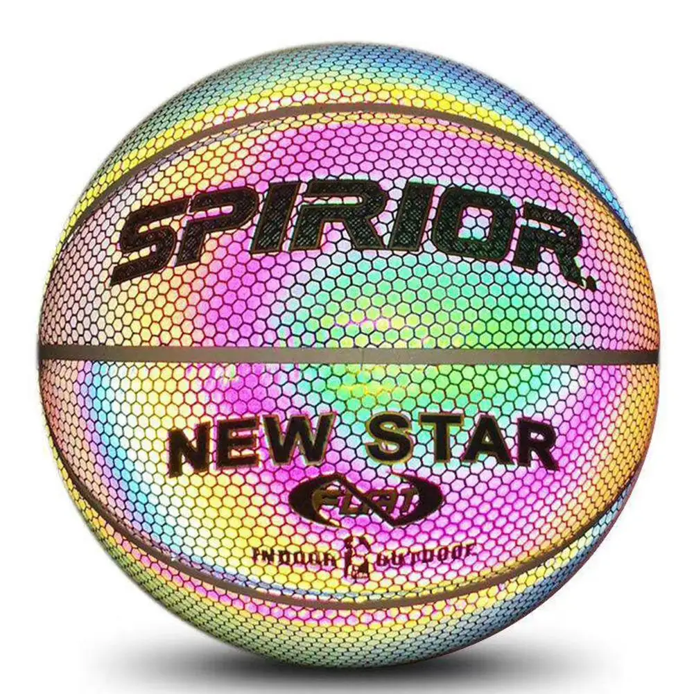 

Голографический светоотражающий баскетбольный мяч износостойкий светящийся светильник Мяч баскетбольный светящийся баскетбольный мяч п...