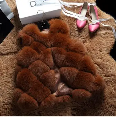 Furry 2019 Winter Women's Faux Fur Coat Artificial Vest Vests Femme Jackets Plus Size Fake Gilet Z144 | Женская одежда