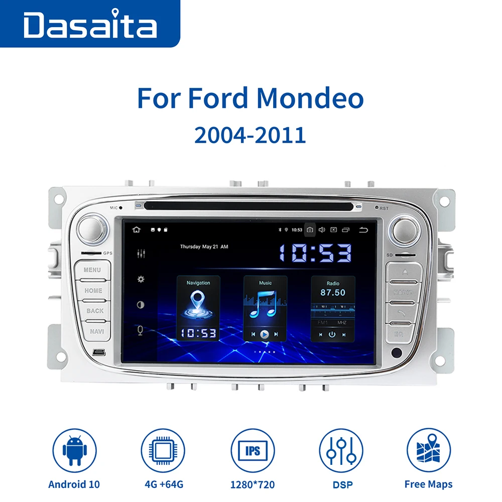 Автомагнитола Dasaita TDA7850 для Ford Focus 2 S max стерео система на Android 10 0 с 7 &quotэкраном GPS DSP