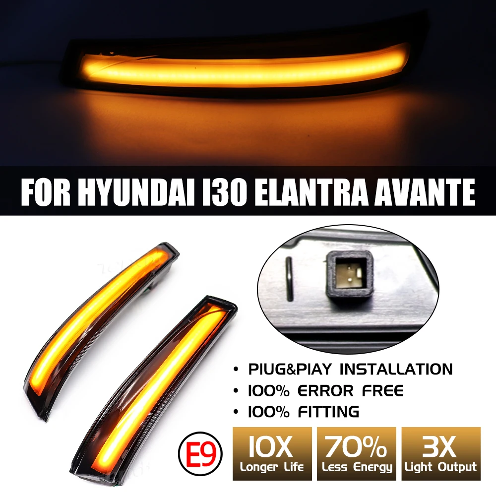 

LED Flashing Turn Repeater Side Mirror Lamp Scroll Dynamic Turn Signal Light For Hyundai Elantra / Avante MK5 MD UD 2011- 2015