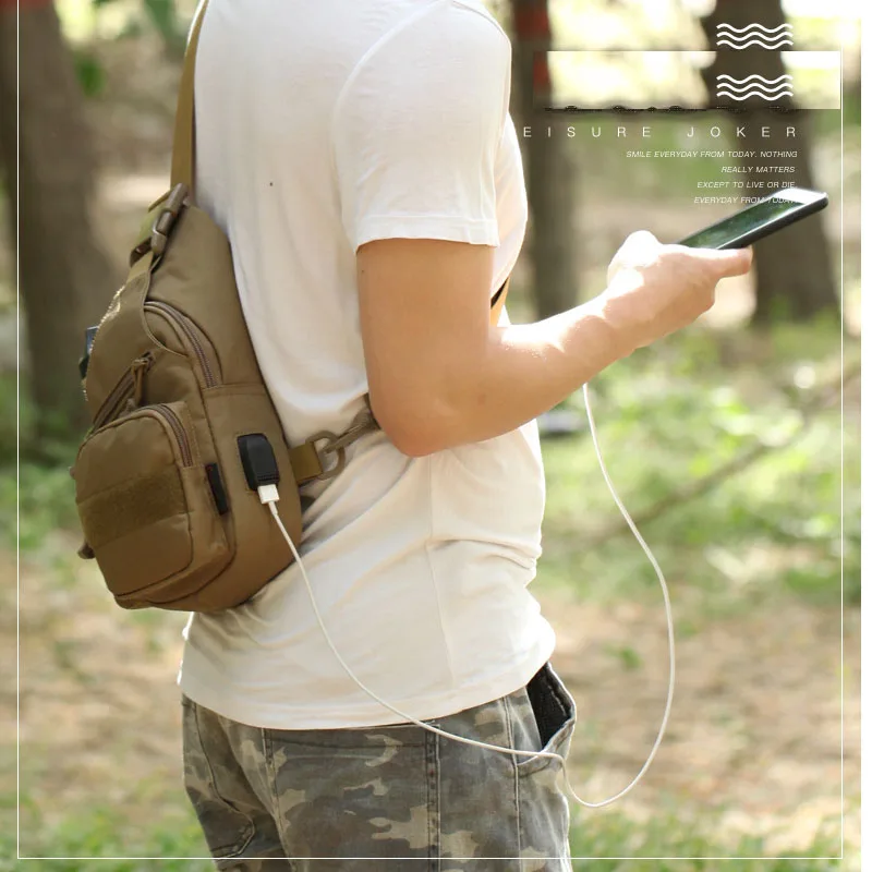 Сумка на плечо с USB-зарядкой военный армейский тактический рюкзак-слинг