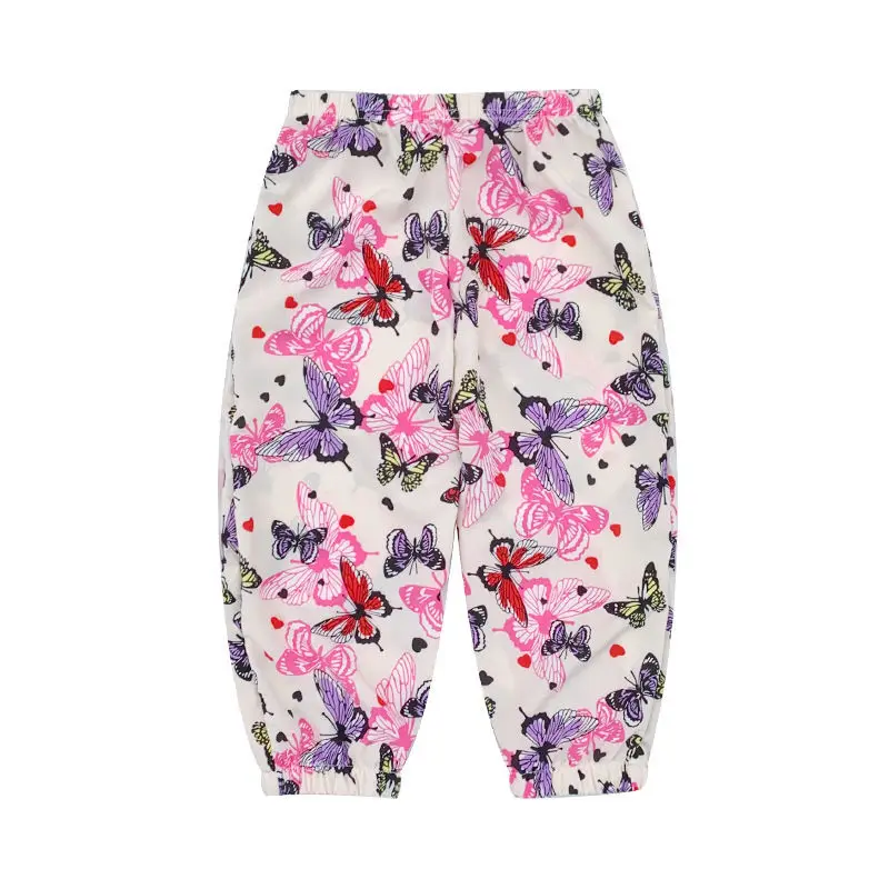 

Girl Pants Chiffon Print Thin Long Anti Mosquito Hareme Casual Trousers Spring Autumn Kids Clothes Baby Pajama Casual Clothing
