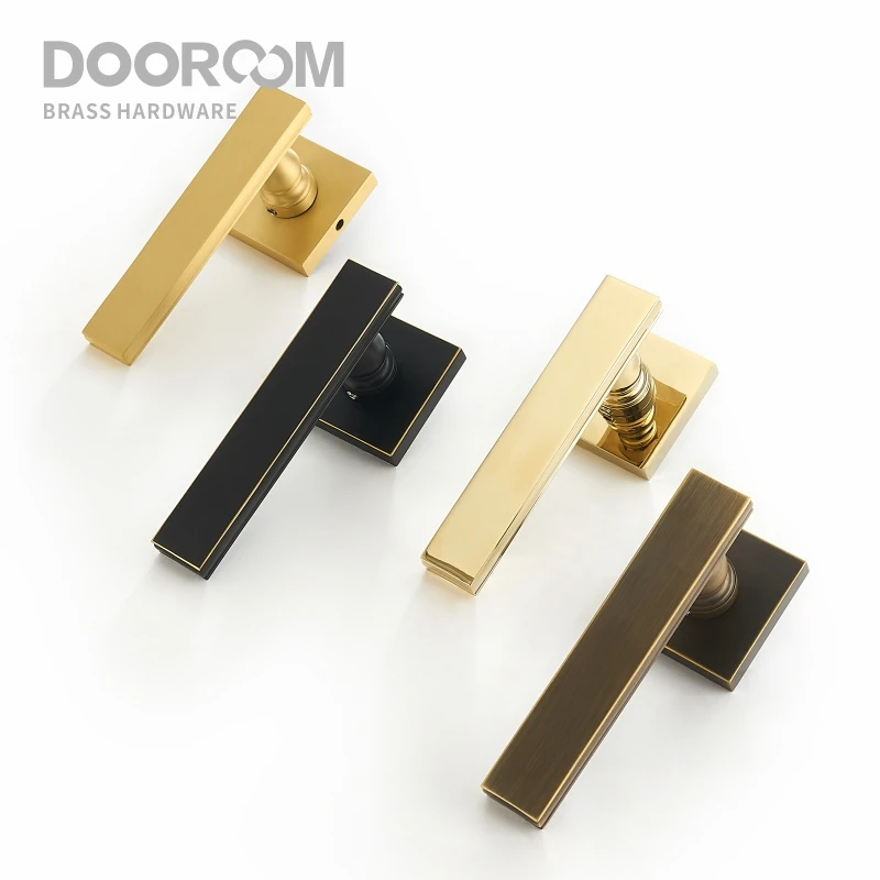 Dooroom латунный дверной рычаг бесшумный черный золотой интерьер для спальни ванной