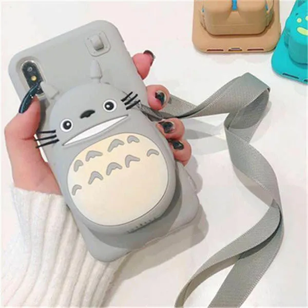 style 6 3D милый корейский Emoticon Пакет Медведь Кролик Сумочка с Тоторо чехол для iPhone X XS MAX XR 6 6s 7 8 Plus Мягкий силиконовый чехол - Цвет: style 6