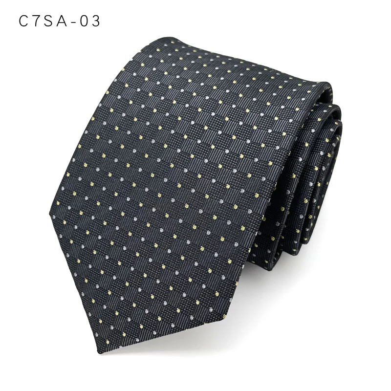 Галстук мужской деловой 7 см маленькая клетчатая Деловая одежда ручной работы