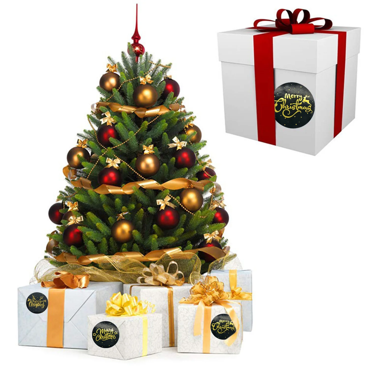 

2021 1.5 inch 500 pieces /roll, black Christmas label with hot stamping font, baking gift card, gift packaging sealing sticker