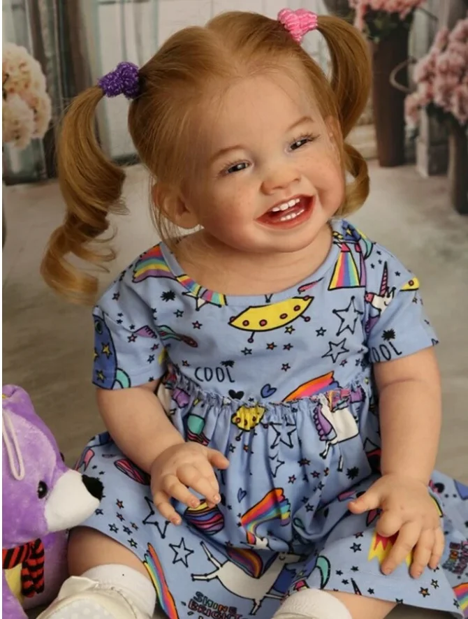 

28inch Reborn Doll Kit Huge Baby Toddler Mila Smiling Baby Girl Reborn Kit Unpainted Unfinished Doll Parts