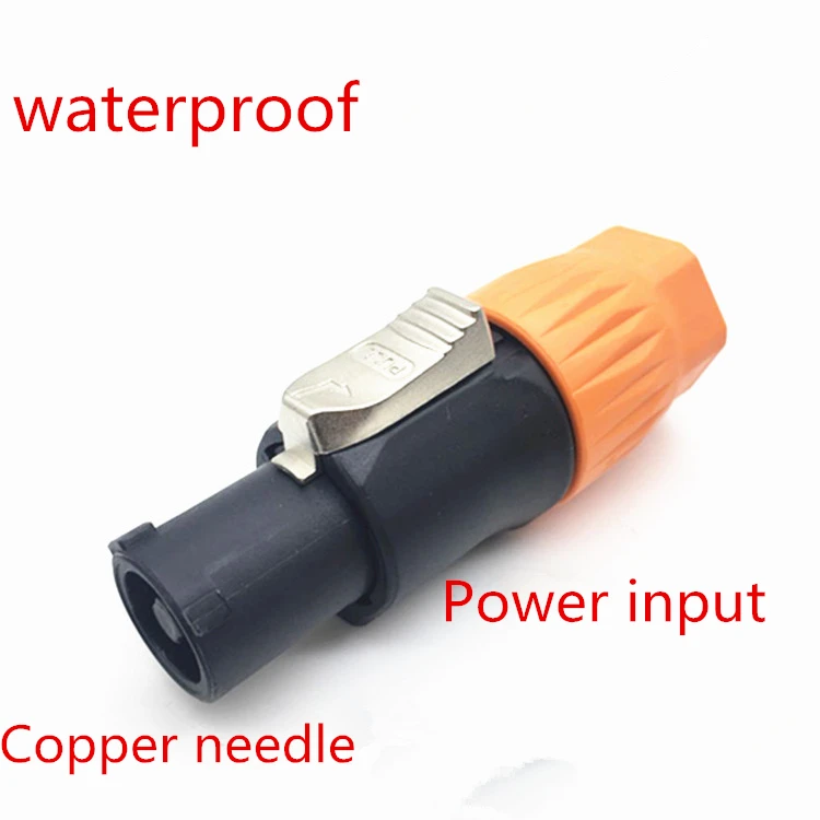 

waterproof copper needle 3Pin Male 3Pole Plug Professional audio LED large screen fiber optic light power plug Speaker Connector