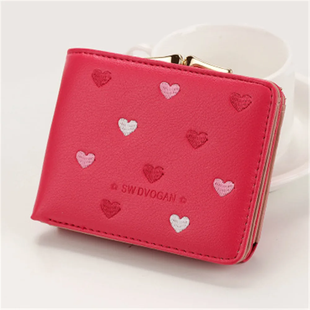 

New Ladies Wallet Love Bi-fold Buckle Fashion Korean Casual Women Bag Mini Bag