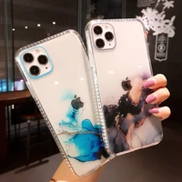 watercolor painting shockproof phone case for iphone 12 11pro max xr x xs max 7 8 plus se 2020 full body soft imd glitter cover
