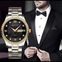 2021 new men watches top brand luxury gold stainless steel quartz watch men 30m waterproof sport chronograph relogio masculino