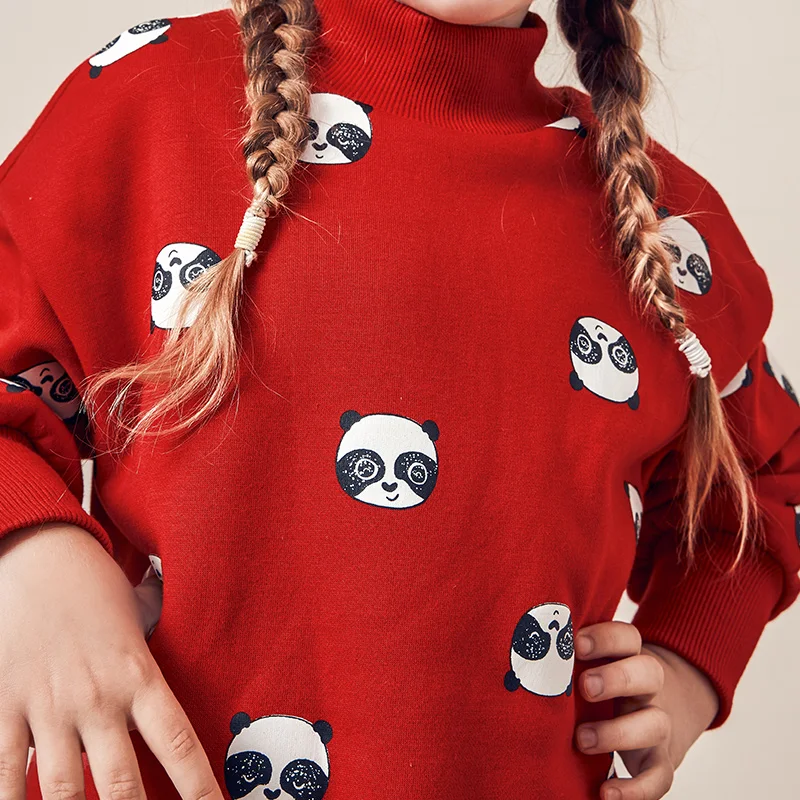 Детское длинное платье Minibalabala зимнее теплое хлопковое с длинным рукавом и