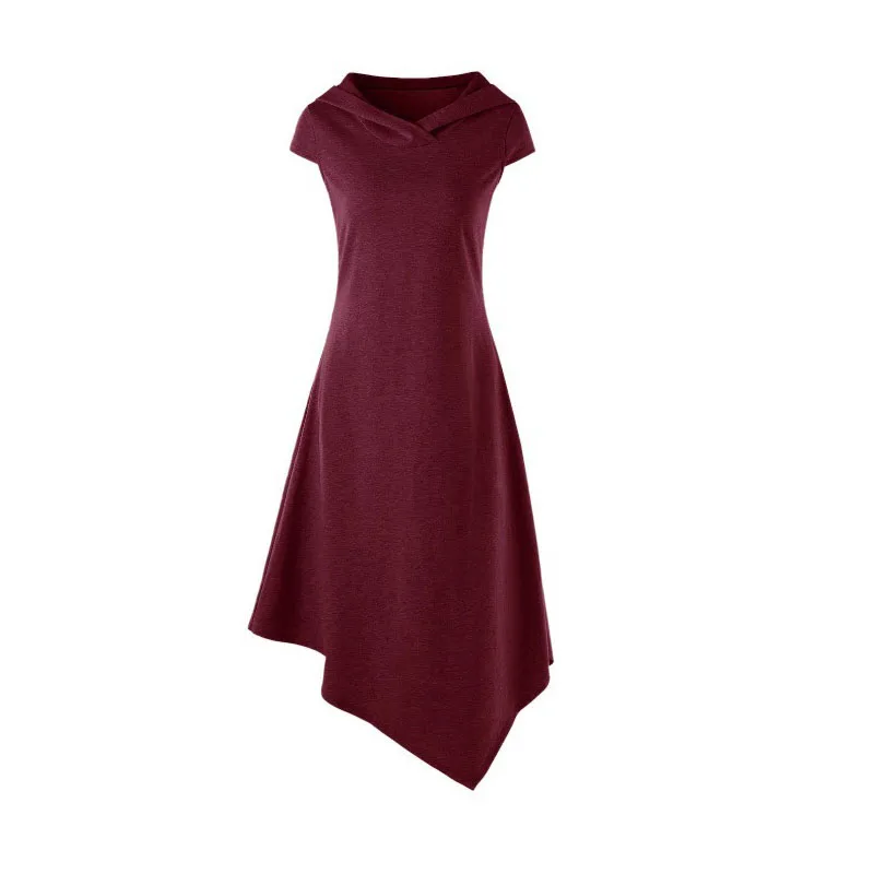 Винтажный Асимметричный Готический женский костюм ведьмы с капюшоном на спине