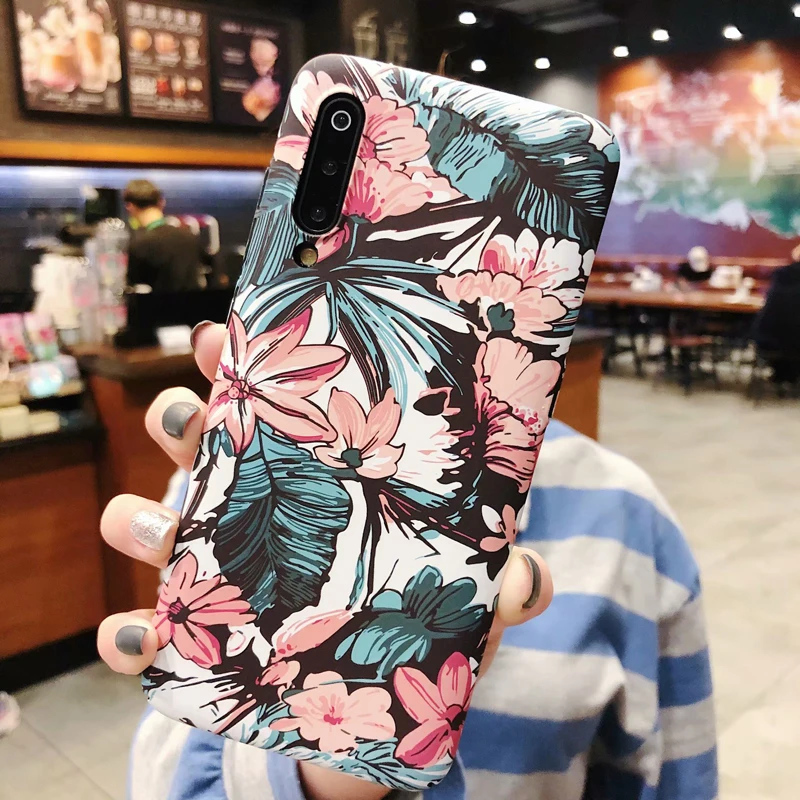 3D рельефный матовый чехол для Xiaomi mi 9 SE 9SE mi 8 Note 7 8 Pro Чехол с Луной, звездами, цветочными чернилами, чехол для Xiaomi mi 9 Funda - Цвет: Темно-серый