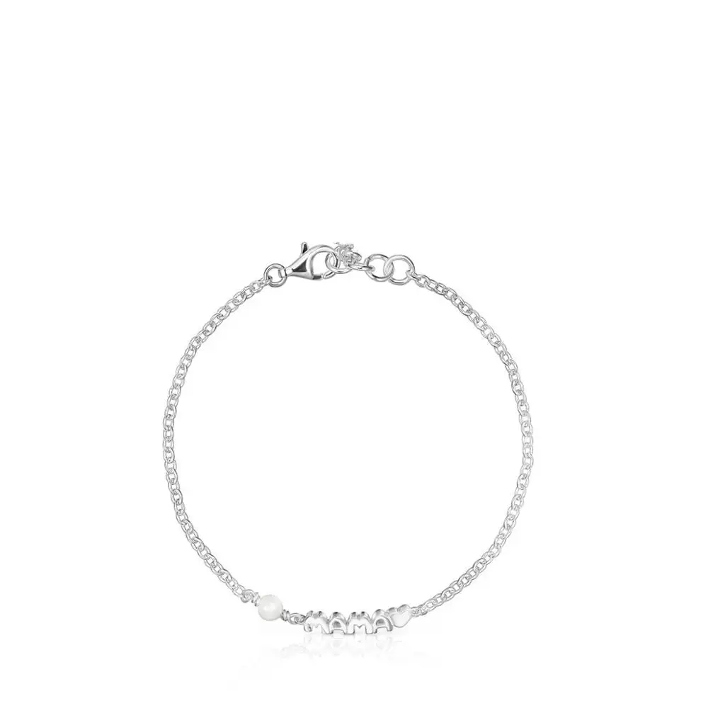 Женский браслет из нержавеющей стали с буквами и белым жемчугом | Украшения
