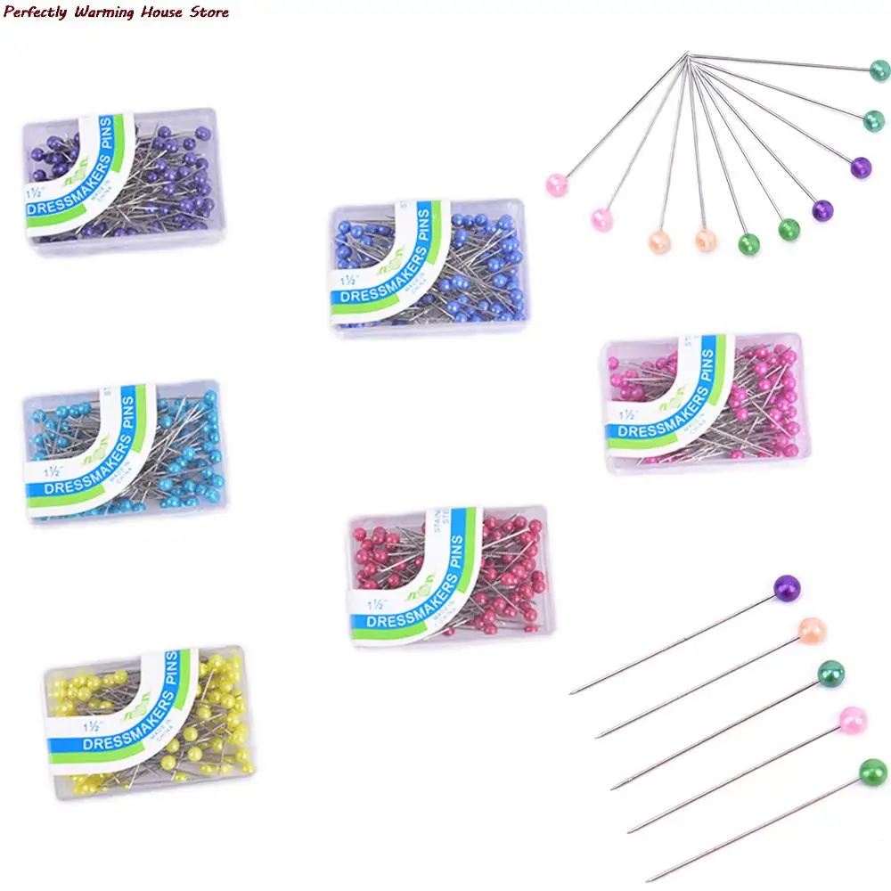 

100 Stks/partij Diy Ronde Parel Hoofd Spelden Bruiloften Corsage Bloemisten Naaien Ambachten Pin Accessoires Gereedschap