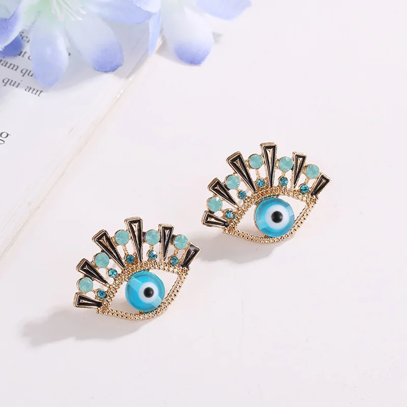 Корейские Cz турецкие серьги в виде глаз для женщин кубический циркон сплав