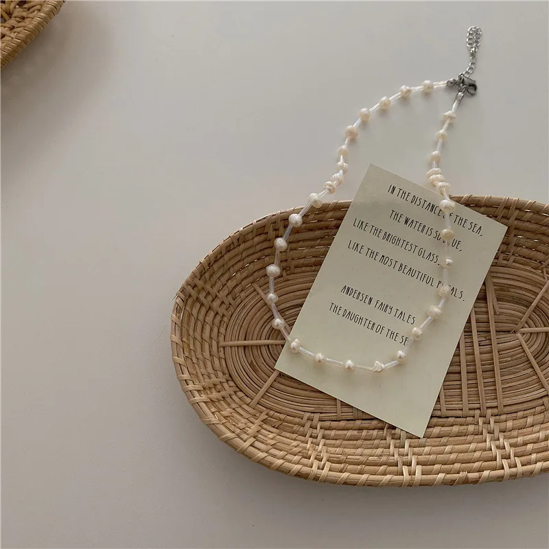 

Kpop Japan Baroco style retro Freshwater Pearl Choker Necklace For Women Girls Elegant Collares Aesthetic wedding Jewelry Kolye