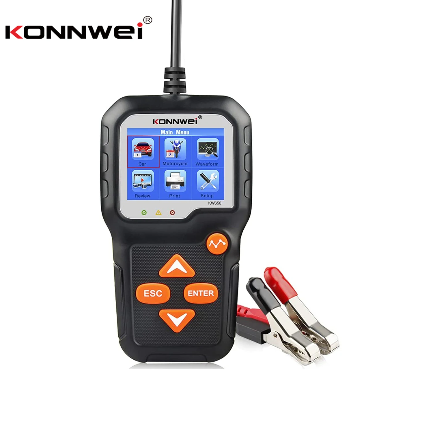 Автомобильный Аккумуляторный тестер KONNWEI KW650, 6 в, 12 В, 100-2000 CCA