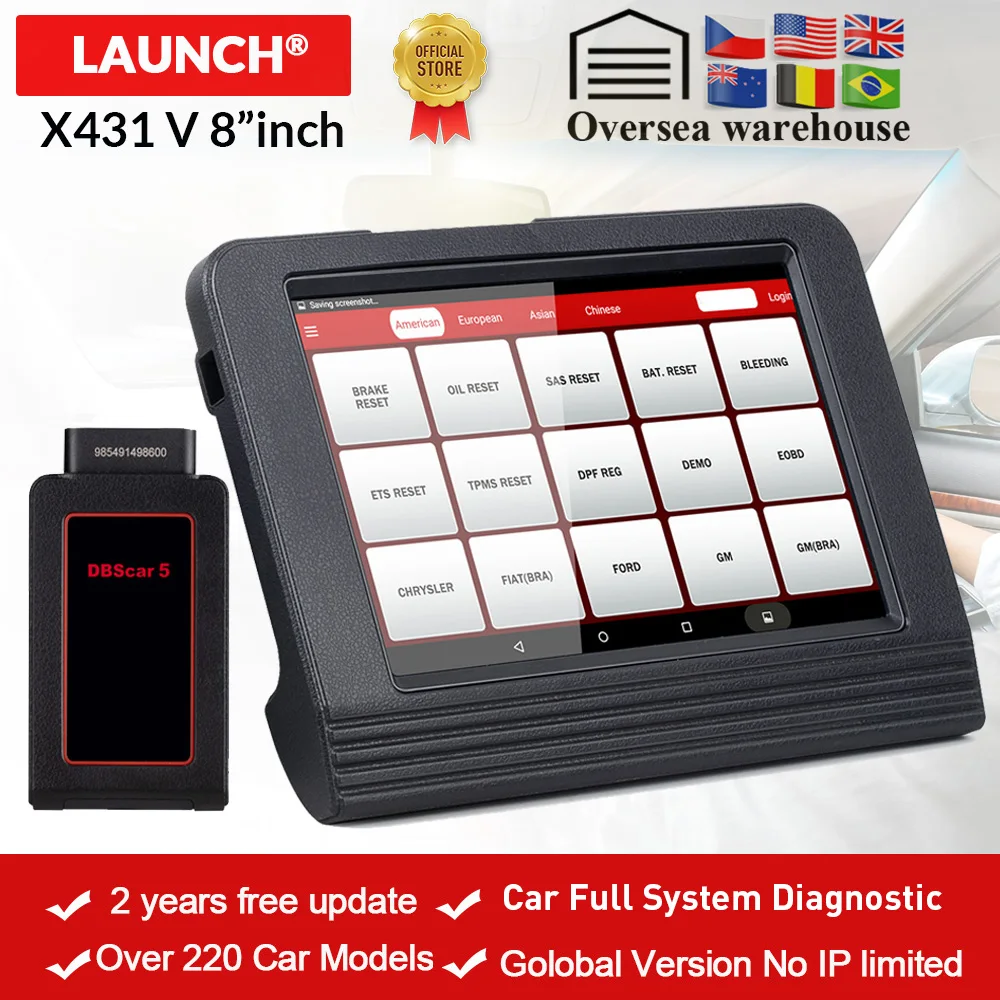 Запуск X431 V 8 OBD2 Bluetooth/Wifi автомобильный полный Системы диагностический инструмент 11 возврат ECU кодирования тест возбуждения подстройка АФ