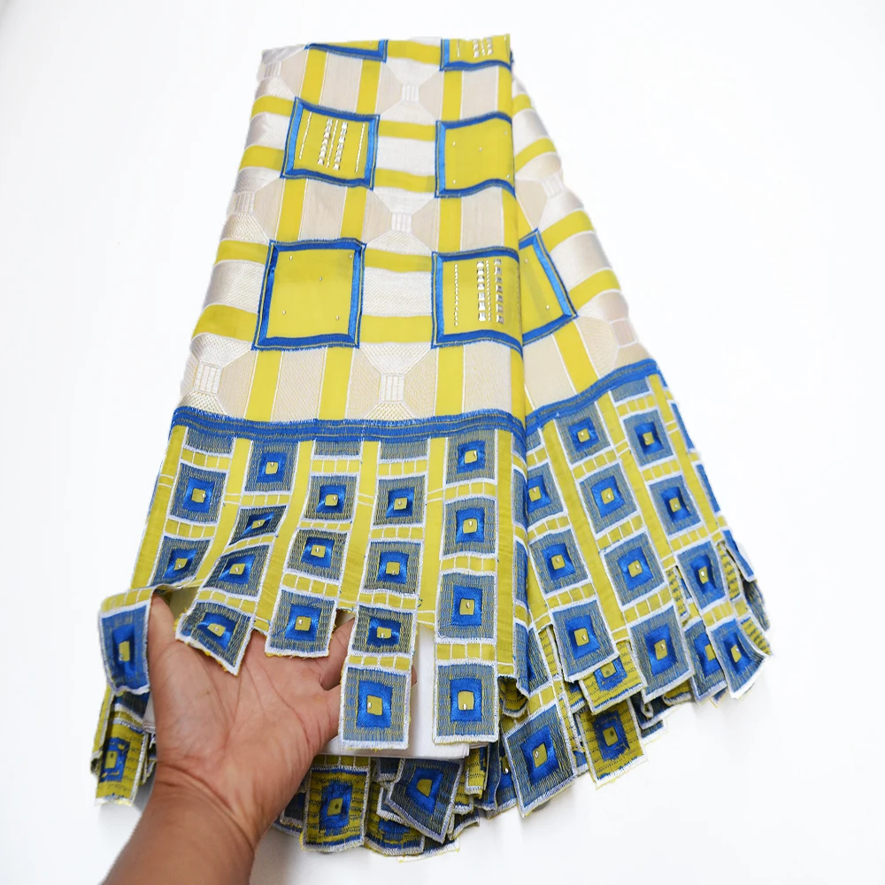 

CS African 100% Cotton Lace Fabric Latest Swiss Voile Lace In Switzerland With Stones For Party Wedding Dress 5 Yards