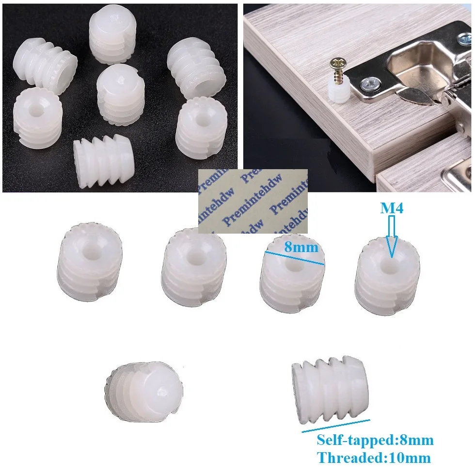 

1000 шт. нейлоновая гайка M4 E встроенный анкер для мебели шкафа шарнирный молоток ударопрочный предварительно вставленный самозастревающийся