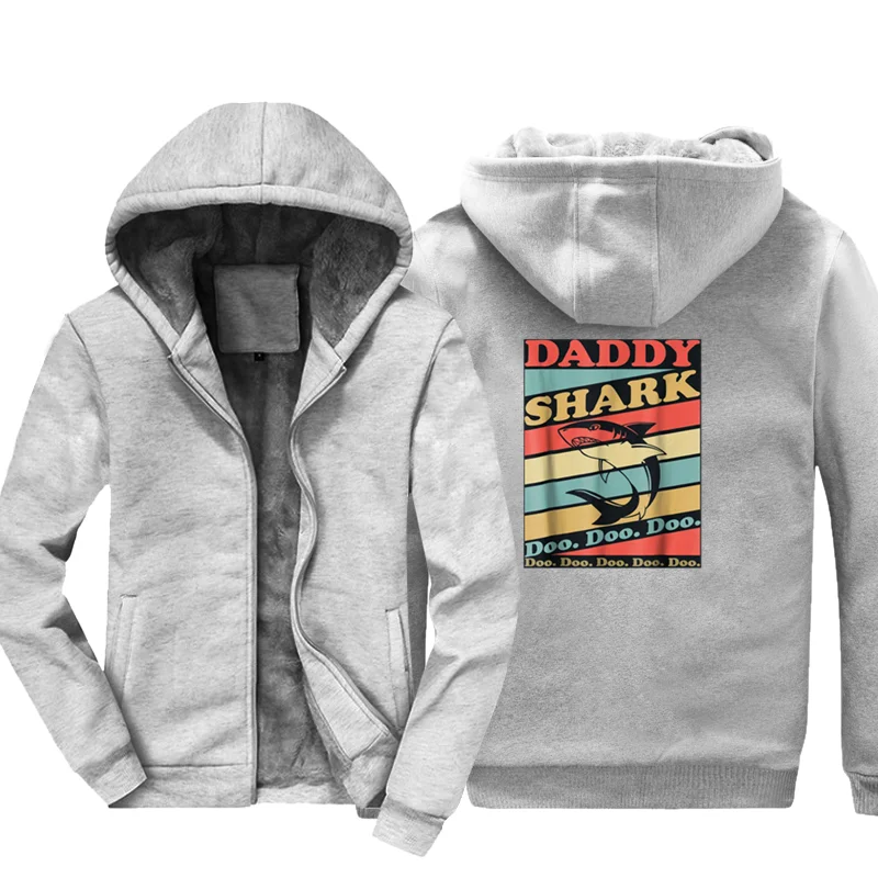 Daddy Shark Grandpa Halloween Christmas Funny Hoodies Men Winter Keep Warm Thicken Sweatshirts | Мужская одежда