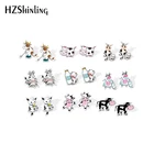 Новинка 2020, серьги-гвоздики в виде молочной коровы, счастливые животные, акриловые серьги, эпоксидная смола, ювелирные изделия ручной работы