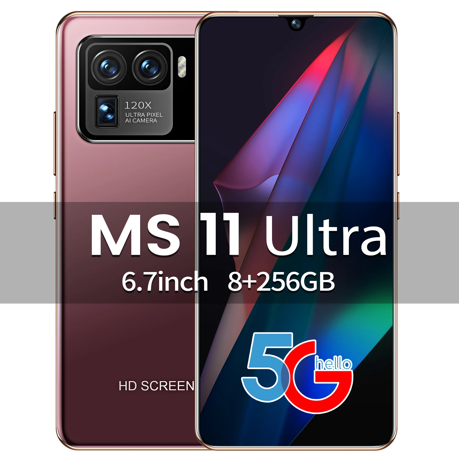 Duplo + Micro 8 + 256gb 16mp + 32mp Ultra Global Polegada 6800mah Sim sd Telefones Inteligentes 3040*1440 Brown Preto Telefone Móvel Mtk6889 ms 11 6.7