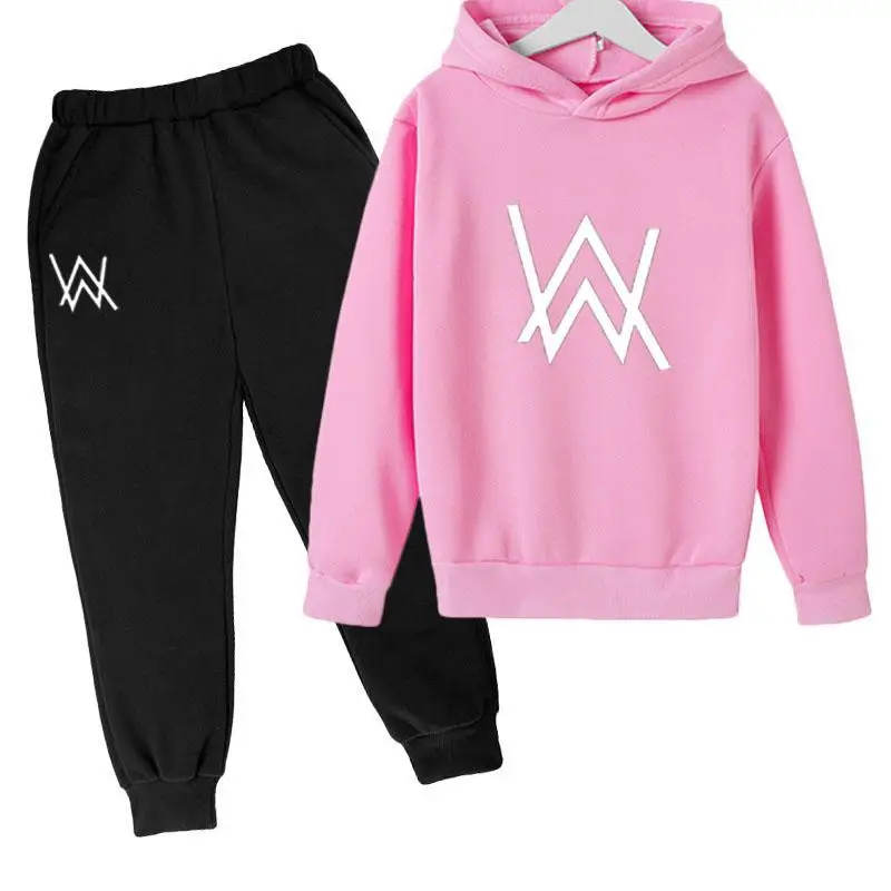 

2021 New W kids hoodies sweatshirt for kids boys girls long sleeve autumn spring cartoon clothing Pullover 2pcs set