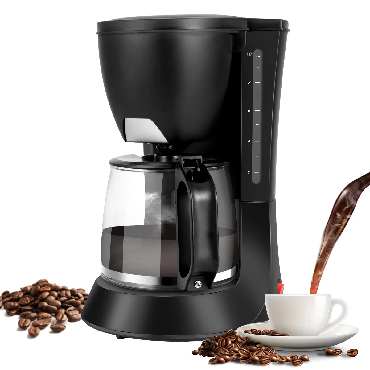 

1.2L Drip Coffee Maker With Removable Coffee Filter Electric Coffee Pot Espresso Coffee Machine For Home Office 110V US Plug