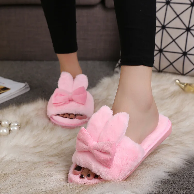 Зимние новые женские тапочки Повседневная теплая Модная домашняя обувь на