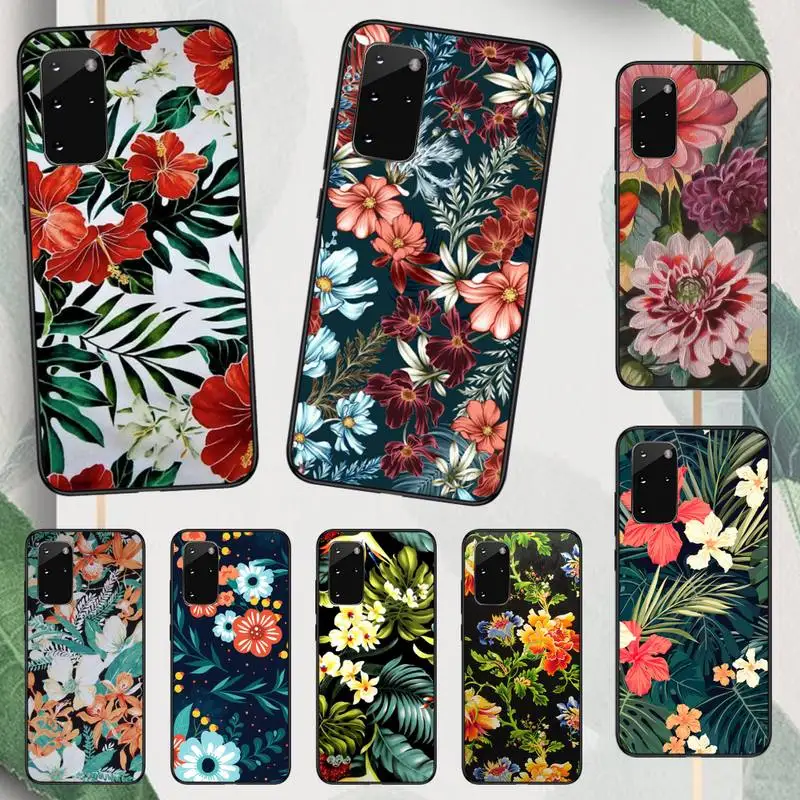 

Fashion Retro Style Flowers Phone Case For Samsung galaxy A S note 10 12 20 32 40 50 51 52 70 71 72 21 fe s ultra plus