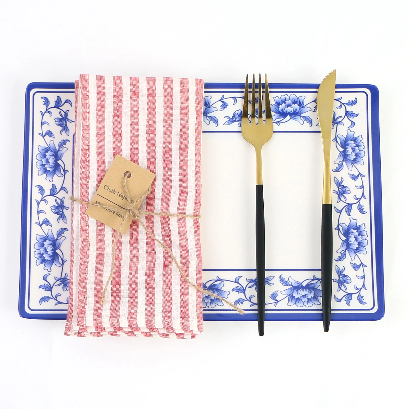 Servilletas de cena de 40x40cm, Juego de 4 paquetes de lino franc&eacute;s puro, tela suave de uso diario para mesa de cocina casera, fiesta de c&oacute;ctel-3