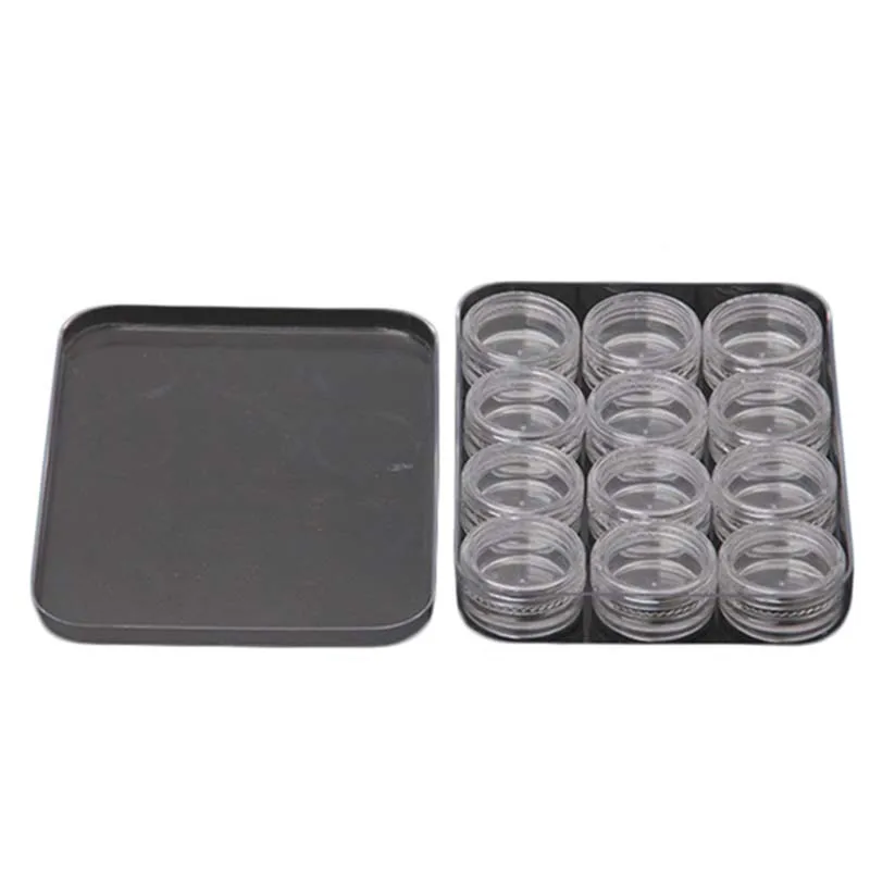 12 слотов прозрачная пластиковая пустая коробка для хранения ногтей Инструменты