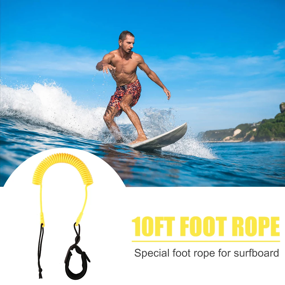3 Meter/10 Feet Coiled Leash Stand Up Paddle Board Surfboard Leash Leg Rope Ankle Sup Foot Raft Traction | Спорт и развлечения