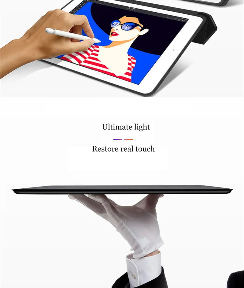 Чехол для iPad air 2 air1, 9,7 дюймов, чехол с 1:1 магнитом, умный Авто спящий чехол с откидной крышкой, кожаный чехол A1566 A1567 A1474